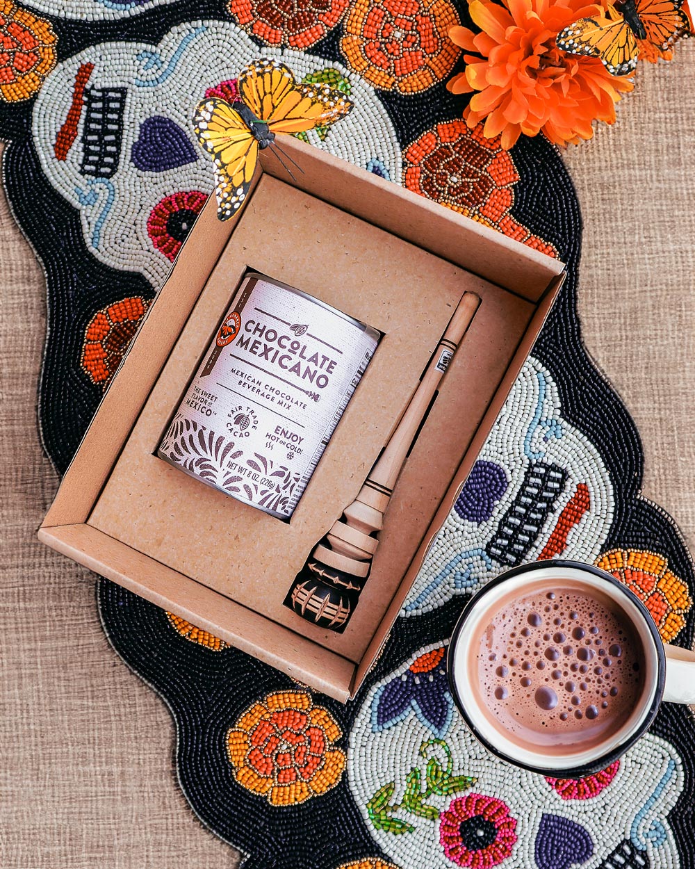 Mexican Hot Chocolate and Molinillo Gift Set La Monarca Bakery